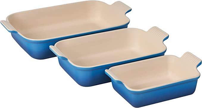 Le Creuset Set of 3 Heritage Rectangular Dishes - Marseille