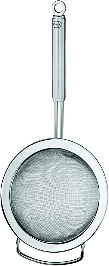 Rosle Stainless Steel Round Handle Kitchen Strainer, Fine Mesh - 4.7"