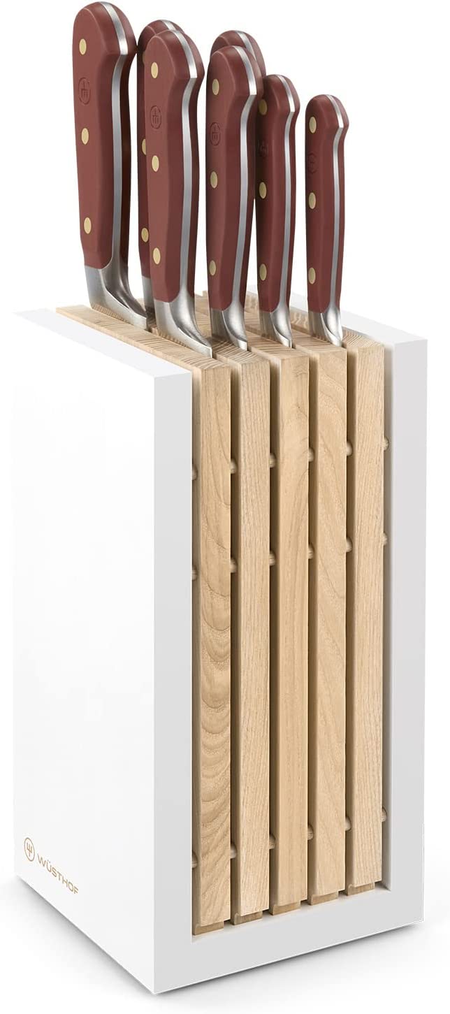 Wusthof Classic Tasty Sumac - 8 Pc. Knife Block Set, White- Personalized Engraving Available