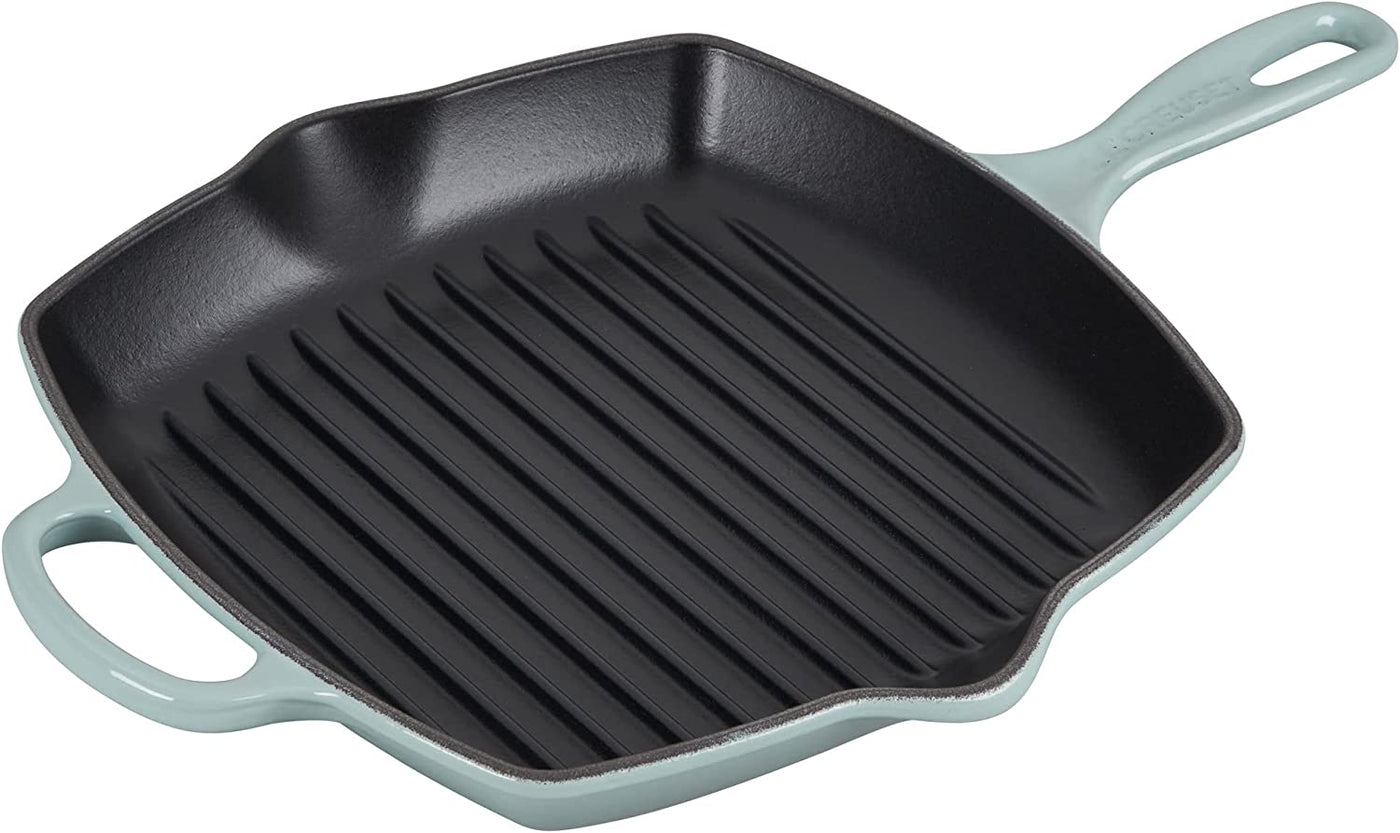 Le Creuset 10 1/4 Signature Square Skillet Grill - Sea Salt – Chef's  Arsenal