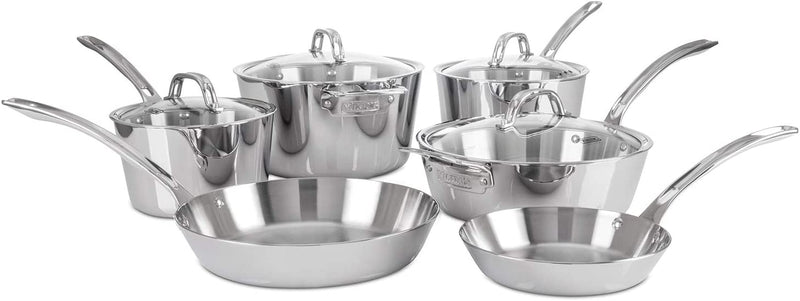 Viking Contemporary 3-Ply - 10 Pc. Cookware Set - Mirror Finish