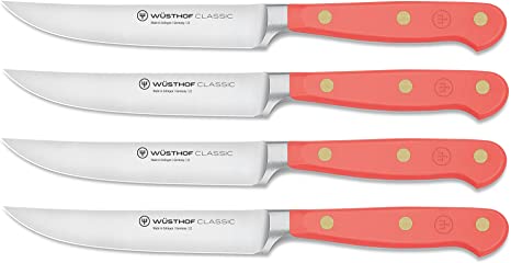 Wusthof Classic Coral Peach - 4 Pc. Steak Knife Set- Personalized Engraving Available