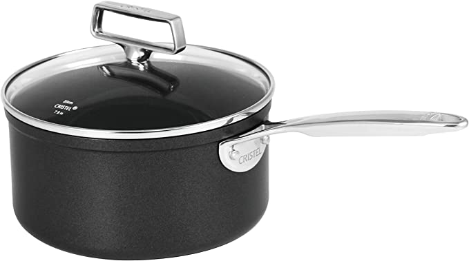 Cristel Castel'Pro Ultralu - 3.5 Qt. Non-Stick Saucepan w/Lid