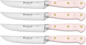 Wusthof Classic Pink Himalayan Salt - 4 Pc. Steak Knife Set- Personalized Engraving Available