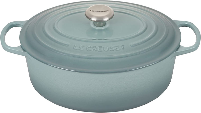 Le Creuset 6 3/4 Qt. Signature Oval Dutch Oven w/Stainless Steel Knob - Sea Salt- Personalized Engraving Available