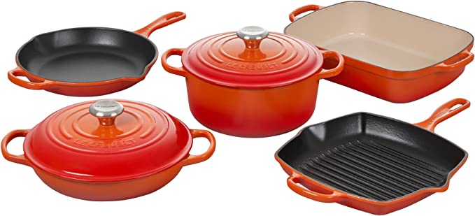 Le Creuset 7-Piece Signature Enameled Cast Iron Cookware Set - Flame