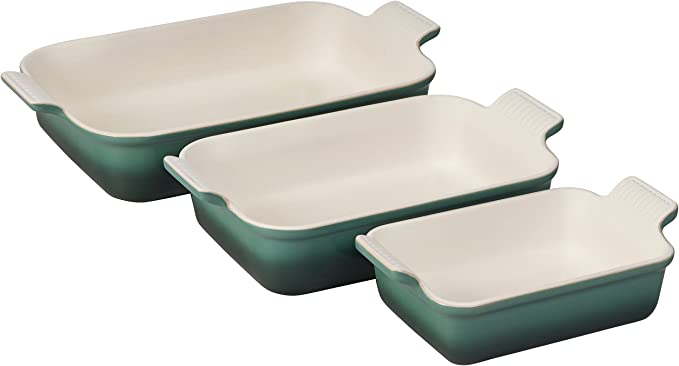 Le Creuset Set of 3 Heritage Rectangular Dishes - Artichaut