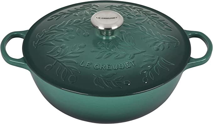 Le Creuset 5 1/4 Qt. Signature Enameled Cast Iron Soup Pot w/Olive Branch Embossed Lid - Artichaut- Personalized Engraving Available