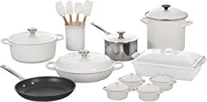Le Creuset 20-Piece Mixed Material Cookware Set - White