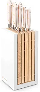 Wusthof Classic Pink Himalayan Salt - 8 Pc. Knife Block Set, White- Personalized Engraving Available