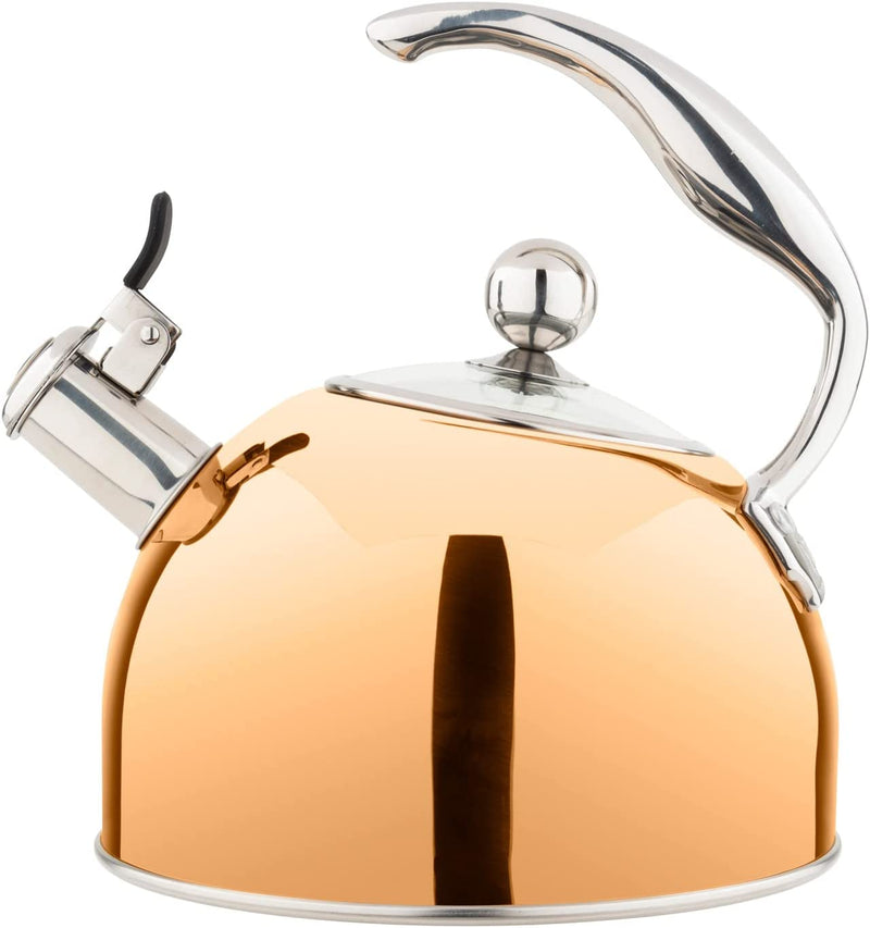Viking 2.6 Quart Stainless Steel Whistling Tea Kettle (Rose Gold)