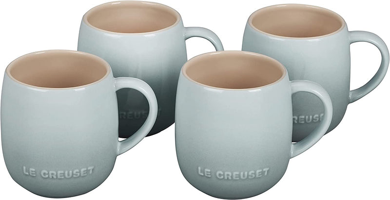 Le Creuset Set of 4 - 13 oz. Hertitage Mugs - Sea Salt