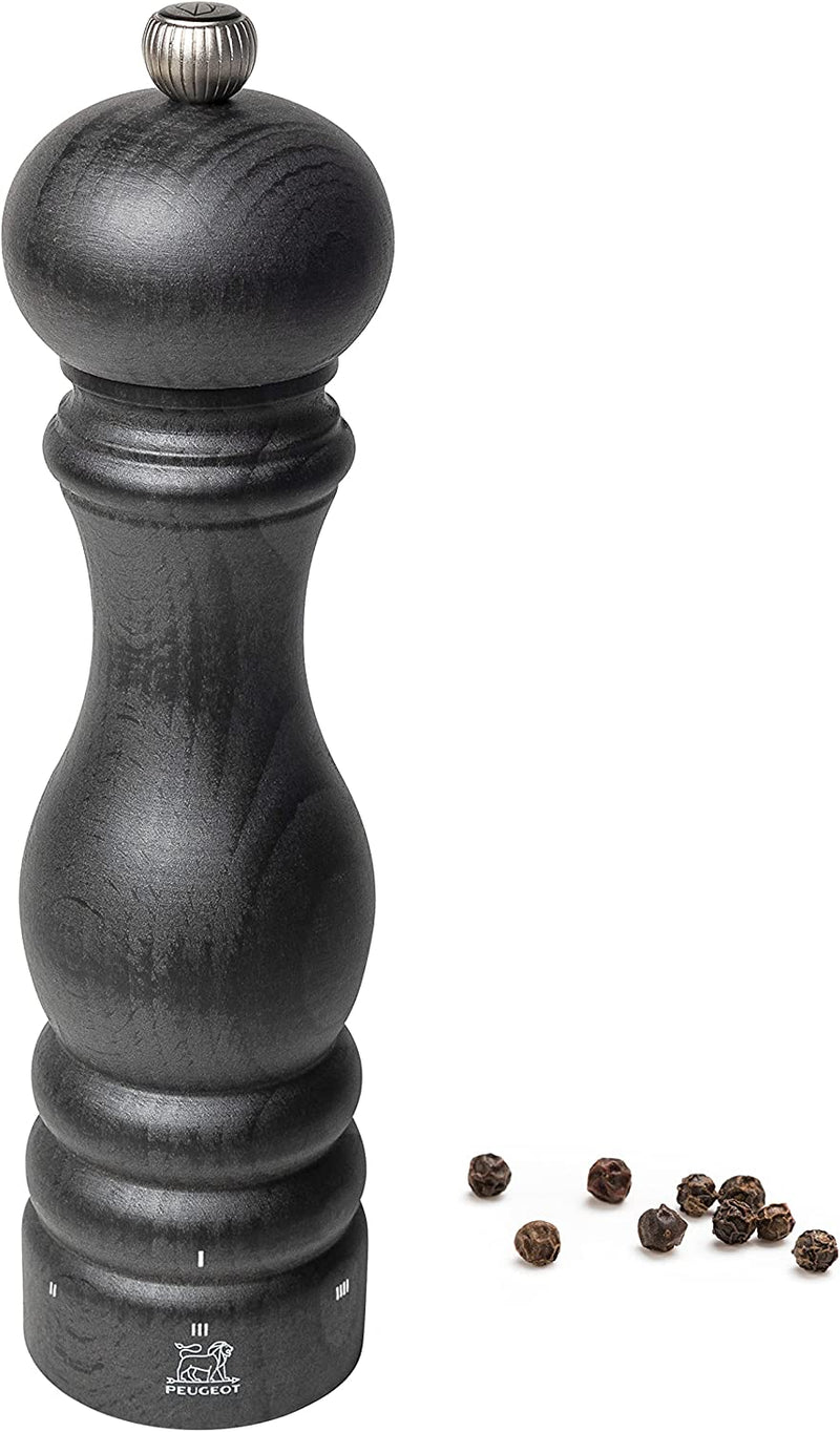 Peugeot Paris u'Select Manual Pepper Mill - Adjustable Grinder - Beechwood, Graphite Finish