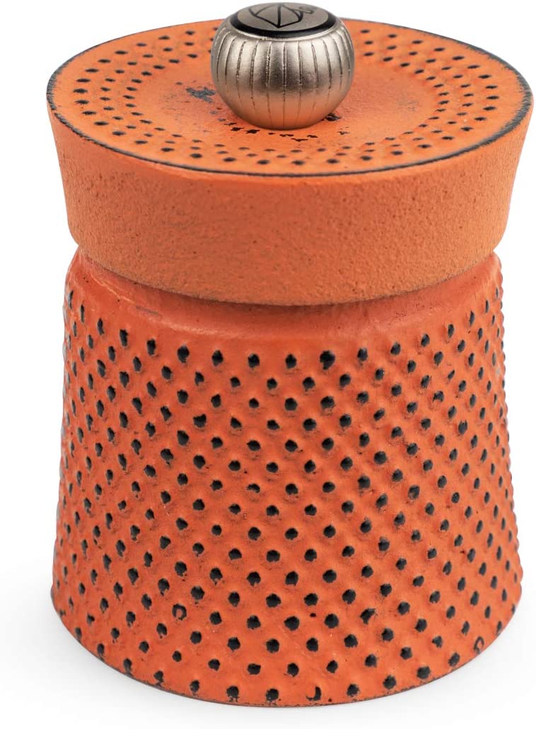 Peugeot BALI FONTE Orange Cast Iron Pepper Mill - 8cm/3"