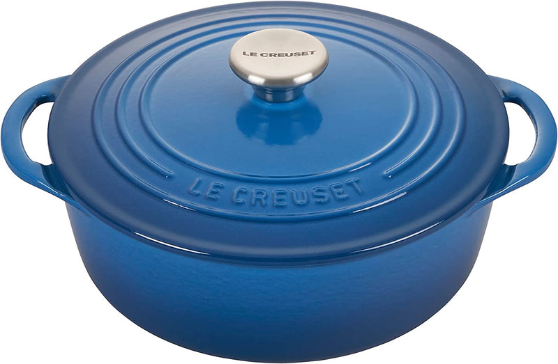 Le Creuset 2 3/4 Qt. Enameled Cast Iron Classic Shallow Round Dutch Oven w/ Stainless Steel Knob - Marseille- Personalized Engraving Available