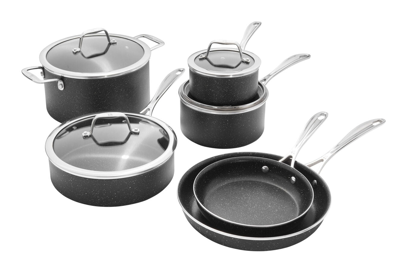 Master Cuisine Gray Aluminum 10-Piece Cookware Set