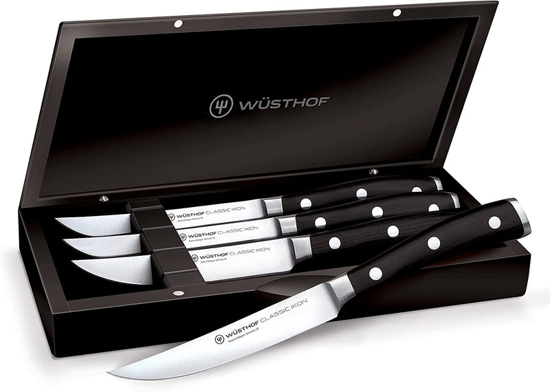 Wusthof Classic Ikon - 4 Pc. Steak Knife Set in Presentation Box- Personalized Engraving Available