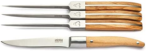 TB Laguiole Expression 4 Pc. Steak Knife Set - Olive Wood Handle