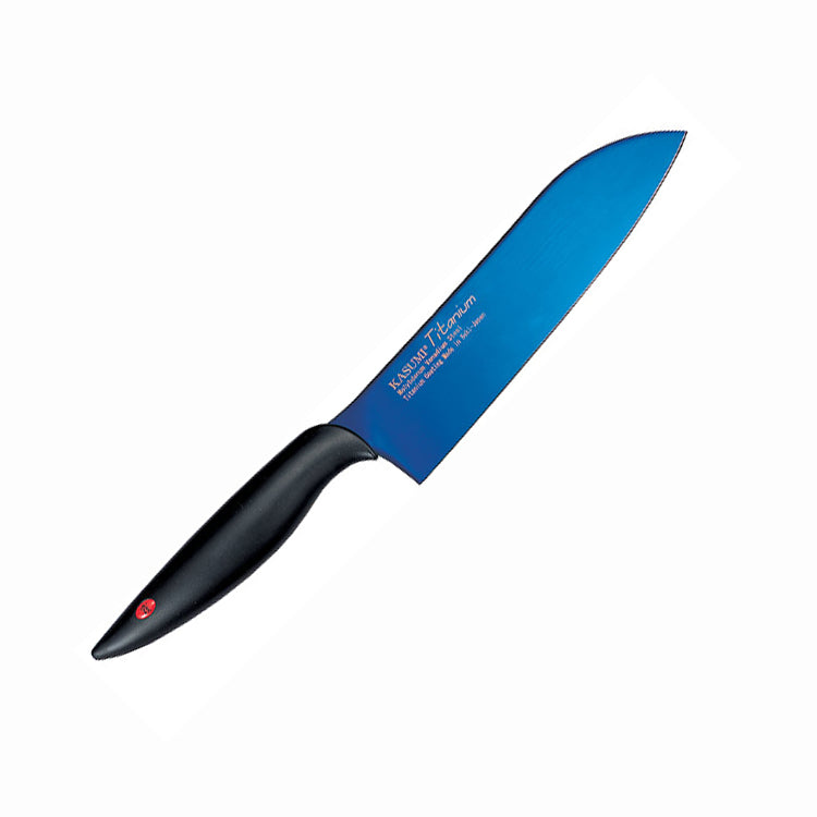 Chroma Kasumi Titanium: 7" Santoku Knife - Blue