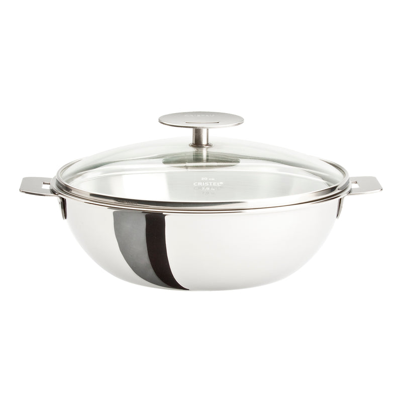 Cristel Casteline Removable Handle - 3 Qt Wok w/Lid