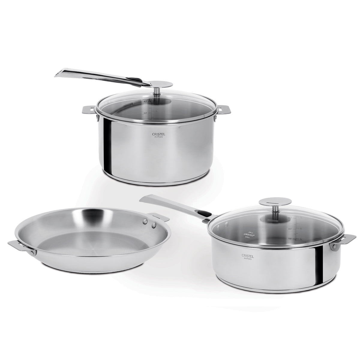 Cristel Casteline Removable Handle - 7-Pc Stainless Steel Cookware Set –  Chef's Arsenal