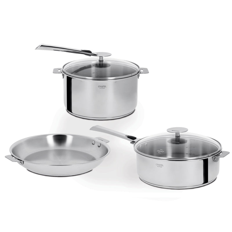 Cristel Casteline Removable Handle - 7-Pc Stainless Steel Cookware Set