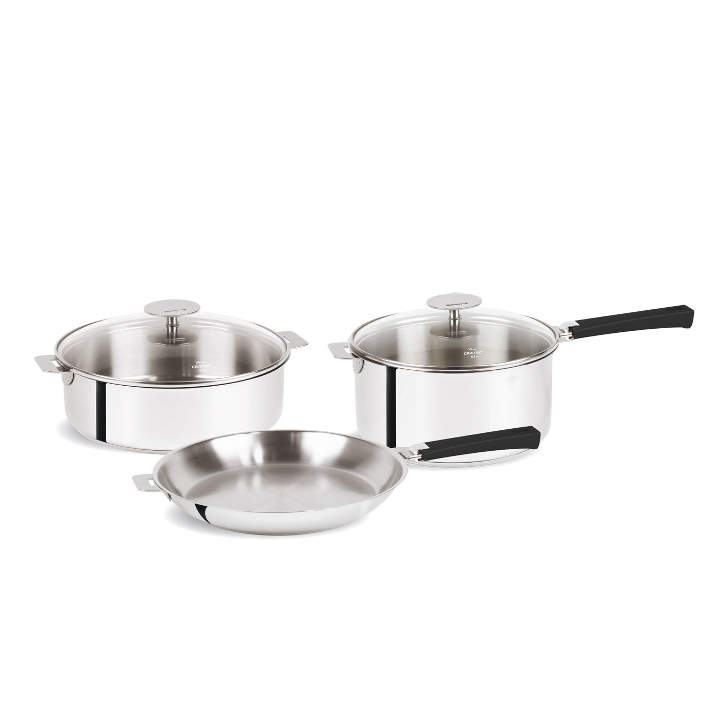 Pots and Pans Set, 10 Piece Stainless Steel Kitchen Removable