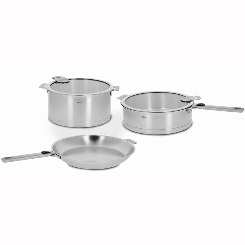 Cristel Strate Removable Handle - 7-Pc Stainless Steel Cookware Set