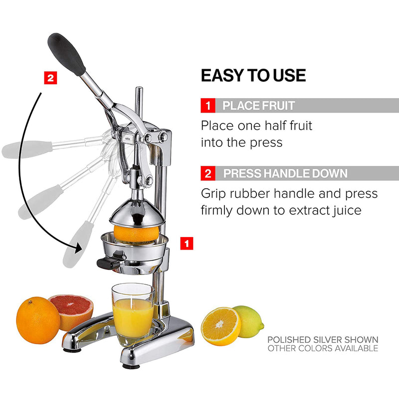 Cilio Commercial Grade Citrus Press -  Silver Matte