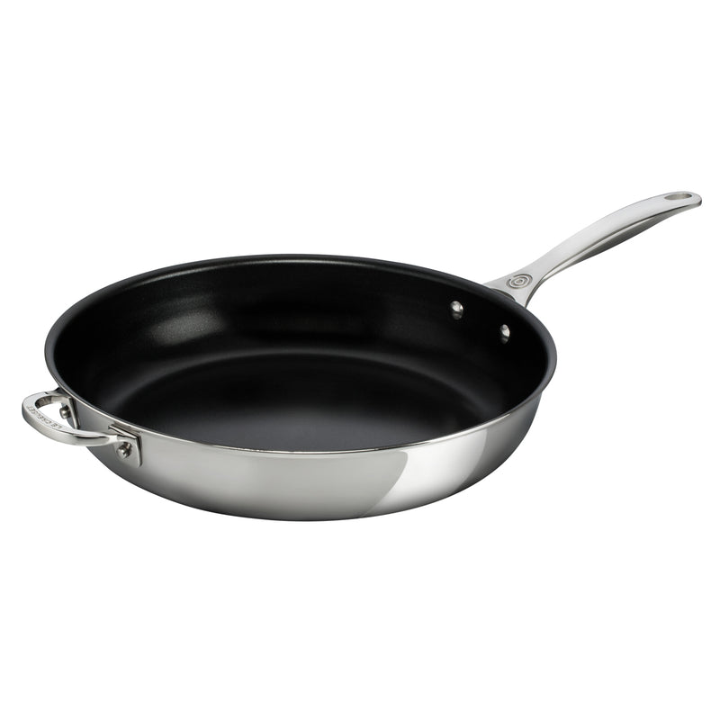 Le Creuset 12.5" Nonstick Deep Fry Pan with Helper Handle - Stainless Steel