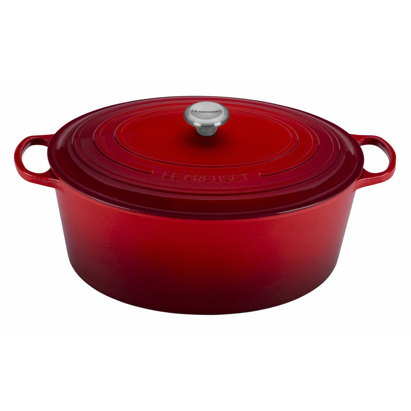 Le Creuset 15 1/2 Qt. Signature Oval Dutch Oven w/Stainless Steel Knob - Cerise- Personalized Engraving Available
