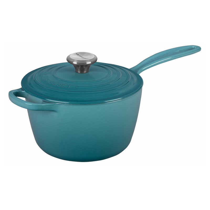Le Creuset 2 1/4 Qt. Signature Saucepan w/Stainless Steel Knob - Caribbean- Personalized Engraving Available