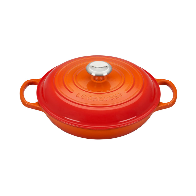 Le Creuset 2 1/4 Qt. Signature Braiser w/Stainless Steel Knob - Flame- Personalized Engraving Available