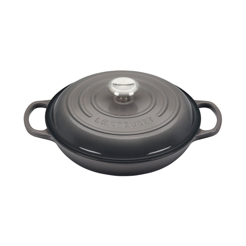 Le Creuset 2 1/4 Qt. Signature Braiser w/Stainless Steel Knob - Oyster- Personalized Engraving Available