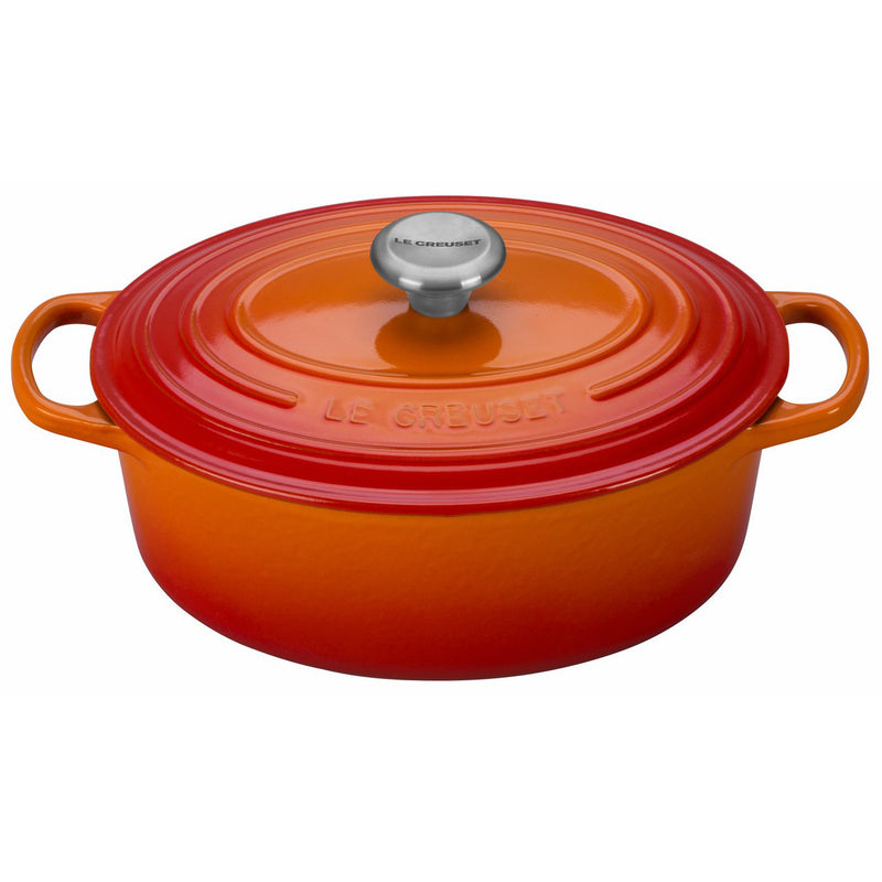 Le Creuset 2 3/4 Qt. Signature Oval Dutch Oven w/Stainless Steel Knob - Flame- Personalized Engraving Available