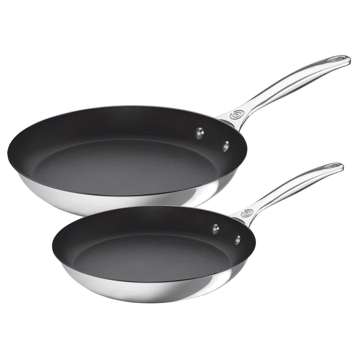 Le Creuset Tri-Ply Stainless Steel 2 pc. Nonstick Fry Pan Set (8 Fry Pan &  10 Fry Pan)