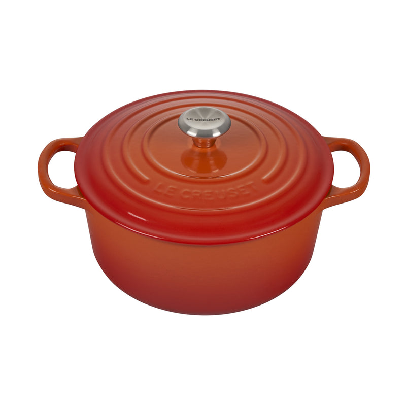 Le Creuset 2 Qt. Signature Round Dutch Oven w/Stainless Steel Knob - Flame