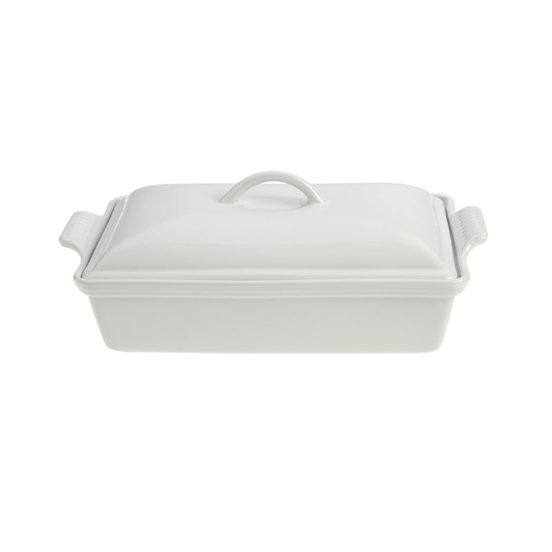 Le Creuset 4 Qt. (12" x 9") Heritage Covered Rectangular Casserole - White