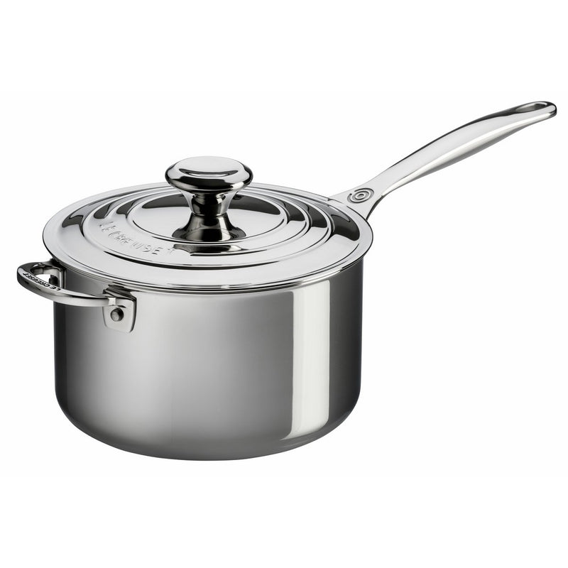 Le Creuset 4 Qt. Saucepan with Lid & Helper Handle - Stainless Steel