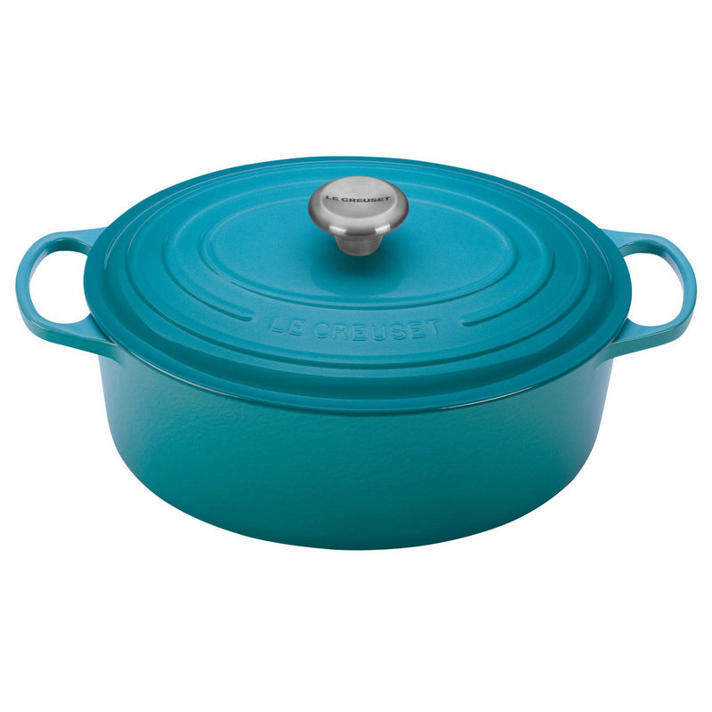 Le Creuset 5 Qt. Signature Oval Dutch Oven w/Stainless Steel Knob - Caribbean- Personalized Engraving Available