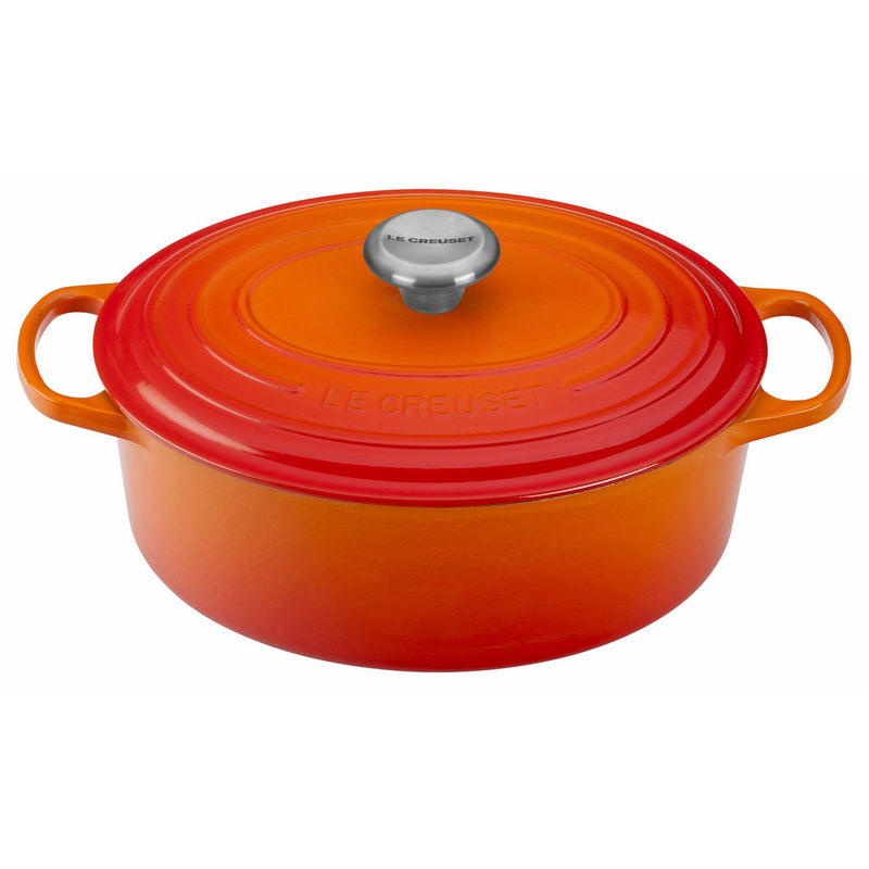 Le Creuset 5 Qt. Signature Oval Dutch Oven w/Stainless Steel Knob - Flame- Personalized Engraving Available