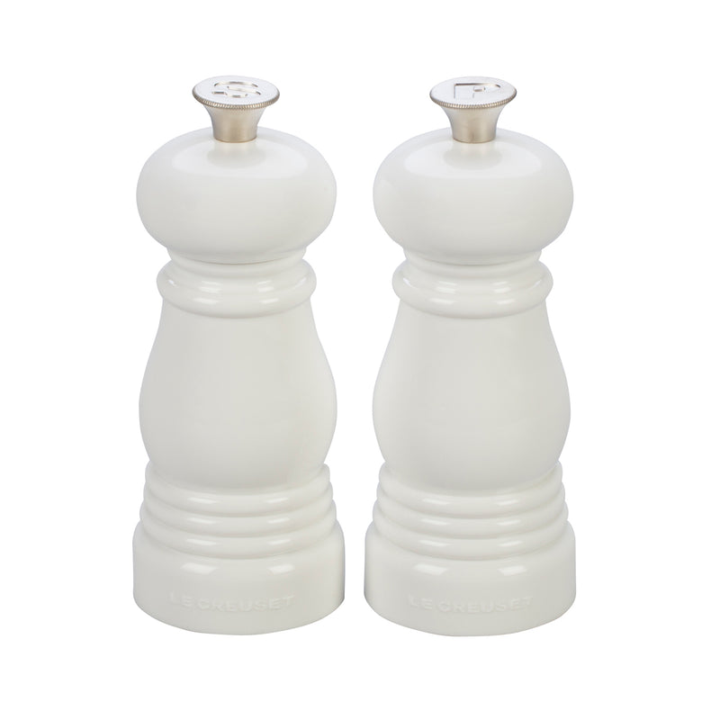 Le Creuset 5" x 2" Petite Salt and Pepper Mill Set - White