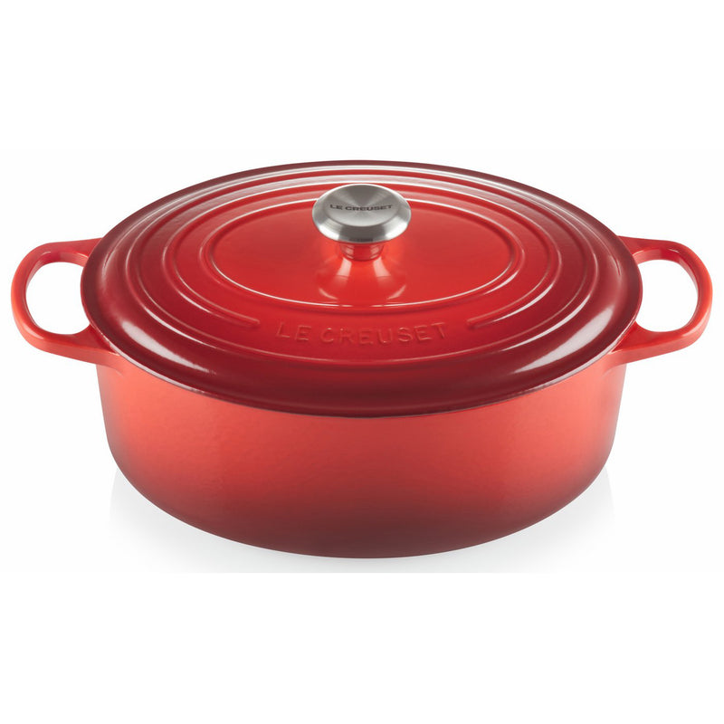 Le Creuset 6 3/4 Qt. Signature Oval Dutch Oven w/Stainless Steel Knob - Cerise- Personalized Engraving Available