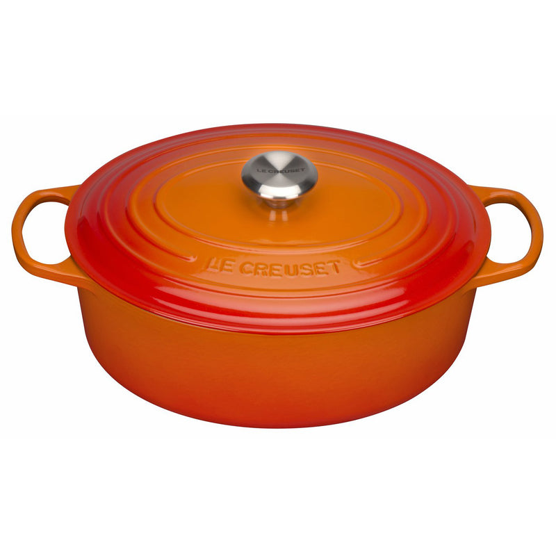 Le Creuset 6 3/4 Qt. Signature Oval Dutch Oven w/Stainless Steel Knob - Flame- Personalized Engraving Available