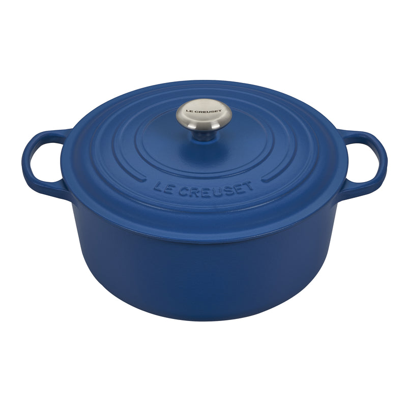 Le Creuset 7 1/4 Qt. Signature Round Dutch Oven w/Stainless Steel Knob - Marseille- Personalized Engraving Available