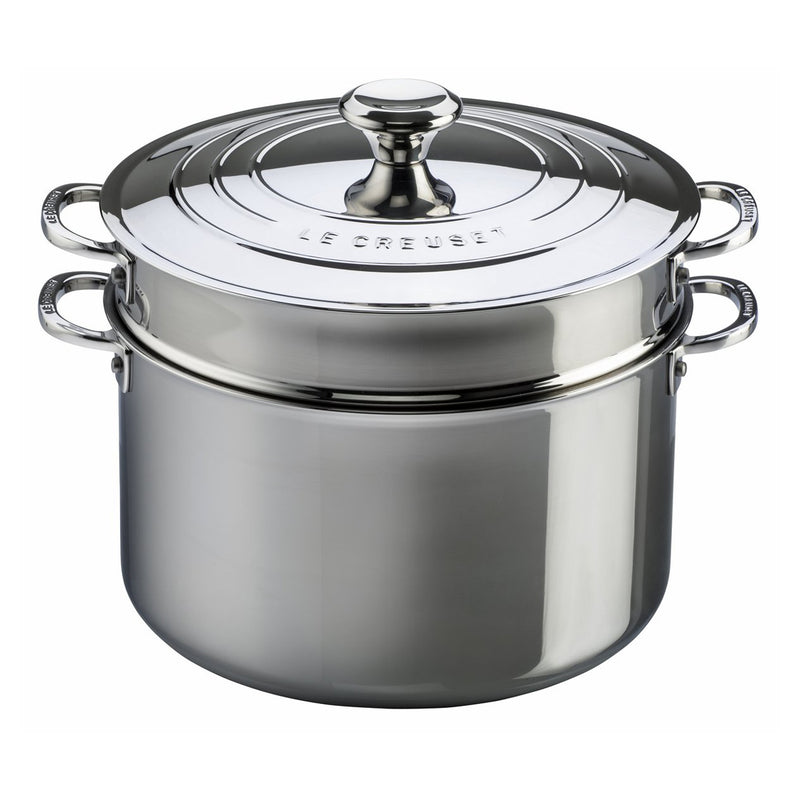 Le Creuset 9 Qt. Stockpot with Lid & Deep Colander Insert - Stainless Steel