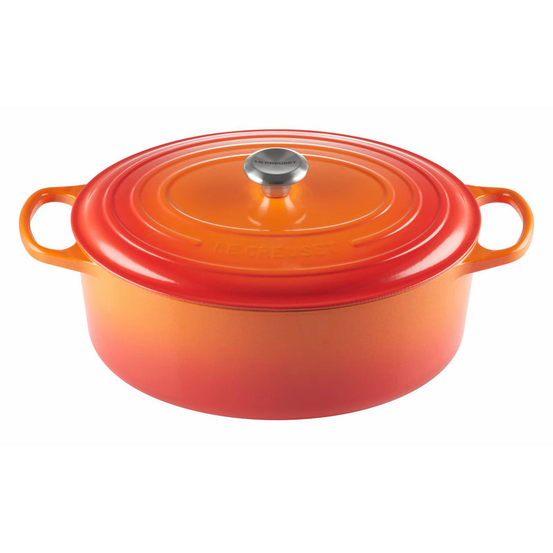 Le Creuset 9 1/2 Qt. Signature Oval Dutch Oven w/Stainless Steel Knob - Flame- Personalized Engraving Available