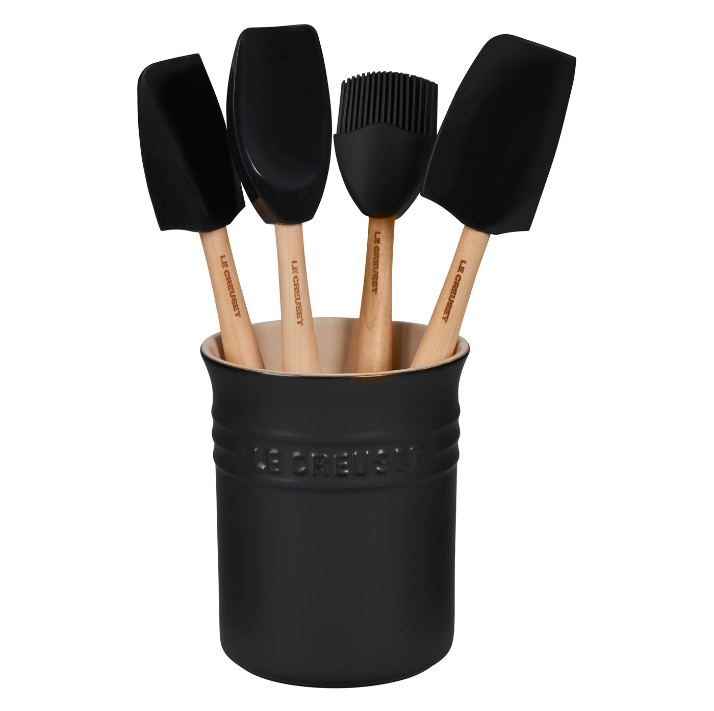 https://www.chefsarsenal.com/cdn/shop/products/le-creuset-craft-series-5-piece-utensil-set-w-crock-licorice-js450-20_1400x.jpg?v=1592492989
