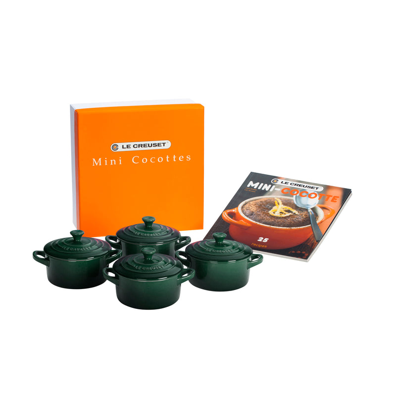 Le Creuset Set of 4 Mini Cocottes w/Mini-Cocotte Cookbook (8 oz. each) - Artichaut