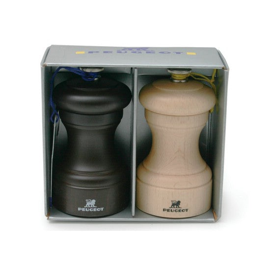 Peugeot Bistro Chocolate Pepper & Natural Salt Mill Set 10cm/4"